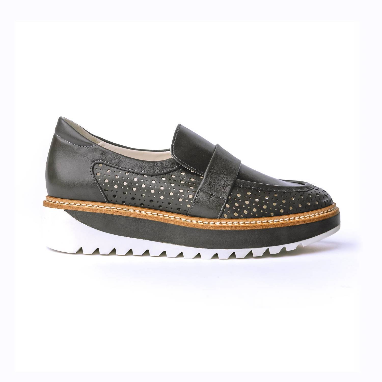 New Rex Shoes Women's Carolyn Luxury Loafers In Carbon